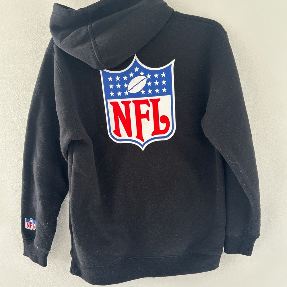 NFL Black Hoodie with Red and Blue Logo